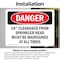 Signmission 18 Clearance From Sprinkler Head Must Be, 5 in W x Rectangle, Vinyl Decal OS-2PACK-DS-D-35-L-2372 - alternate 2